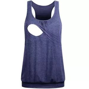 Joymom 임산부 여름 쿨 민소매 수유 탱크 탑 모유 셔츠 51 블루 그레이 845756