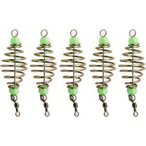 5피스 낚시 미끼 트랩 케이지  스프링 피더 바구니 홀더  액세서리   미끼 잉어 태클