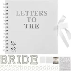 신부 스크랩북 웨딩 메모리북 8x8인치 DIY 빈 종이 사진 앨범 신부에게 보내는 편지가 담긴 방명록 표지판