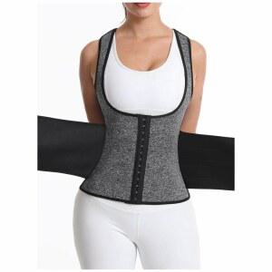조끼형 복대 그레이 헬스코르셋 온열복대 좌골 땀복 남성 슬림 지지대 바디프래임 블랙 허리