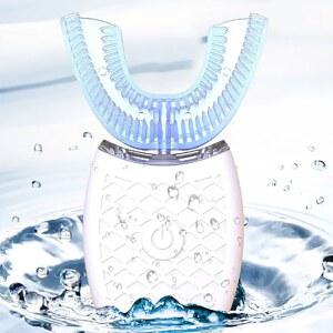 U형 칫솔 360도 지능형 실리콘 헤드 음파 전동 칫솔 자동 USB 충전 방수 칫솔