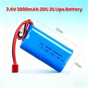 WLtoys 12423 10428 12401 RC 자동차 트럭 장난감용 7.4V 2S 3000mAh 20C 리포 배터리 팩 교체품