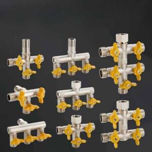 부착형 C 물호스 수도꼭지 세갈래 스위치 사방 Y형 정원 3구 유형 밸브 연결 레버 유형10 수도분배기 커넥터