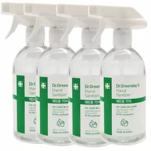 손소독제 500ml 스프레이 에탄올70 4개 닥터그린살균제 살균소 휴대용소 핸드세정제 크리너 핸드소 개인방