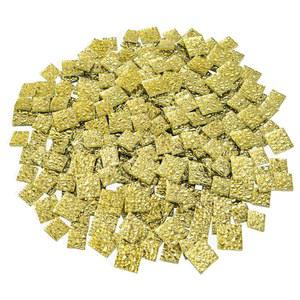 칙시스 500G 텍스처 이슬방울 거울 유리 타일, DIY 공예, 모자이크 아트 프로젝트, 코스터, 홈 데코를 위한 스무스탑 골드 포일 지원 모시악 스퀘어