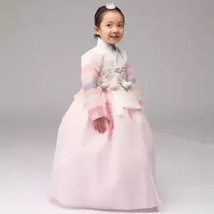 여아 아동한복 연아색동 아이당의+날개분홍치마+브로찌