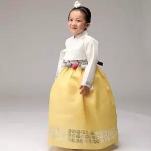 여아 아동한복 수복은박 아이저고리+노랑치마+브로찌