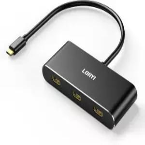 USB C to 3 HDMI 스플리터 MST 허브 3포트 싱글 4K 144Hz 트리플 4K@60Hz DP Alt 1.4 모니터 확장 모드