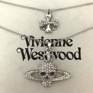 미국 비비안 웨스트우드 목걸이 이중 체인 해골 오브 실버 48cm 334958454974