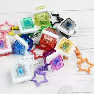 [키드아이템]LED 별키링 딸깍이(1p) 키캡키링 열쇠고리 가꾸 백참 키홀더 가방 장식 악세사리