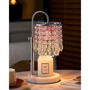 타이머 디머와 전구 3개가 장착된 캔들 워머 램프, 높이 조절이 가능한 RGB 모드의 램프 워머, 병 캔들을 위한 크리스탈 집 난방 선물 홈 룸 장식, 실버