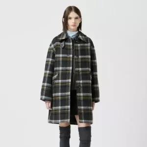 [롯데백화점]씨씨콜렉트 알파카 블렌드 체크 하프 코트 C254MSG023