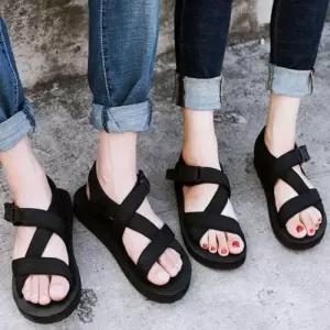 남녀공용 스트랩샌들 스트랩쪼리 스트랩슬리퍼 블랙 WCA3AD1