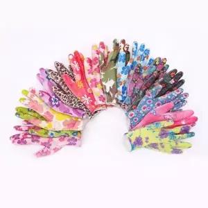 PU 팜코팅 원예 손바닥 코팅 장갑 텃밭 가드닝 꽃무늬 탑코팅 통기성이 좋은 작업용 장갑