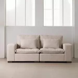 (수도권무료) 부드럽고 포근한 구스 조야패브릭 3.5인소파 (쿠션증정) BJ3231