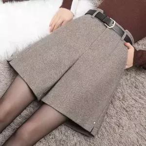 여성반바지 정장 모직 반바지 겨울바지