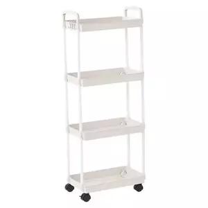 바퀴형 수납 선반 다용도 플라스틱 틈새 이동식 수납 선반 트롤리 욕실수납선반 정리함 조립식 오픈형