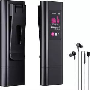 128GB 디지털 음성 녹음기 1600시간 AI 소음 감소 재생 기능이 있는 충전식 활성화 MP3 플레이어 활성화로