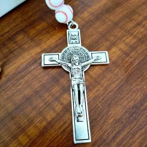 천주교 여성용 가톨릭 아크릴 구슬 묵주 목걸이 기독교 INRI 십자가 펜던트 긴 체인 종교 기도 쥬얼리