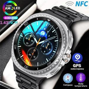 갤럭시 워치 8 울트라 클래식 NFC 컴퍼스 GPS 스마트워치 46mm 클론 버전 AMOLEL BT 통화 3ATM 7 업그레이드