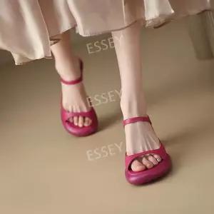 통굽슬리퍼샌들 가보시여름샌들 플립 샌들 쪼리