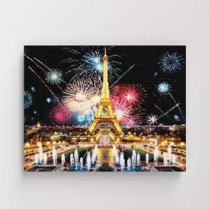 [아트박스]/하비스스퀘어 명화풍경 불꽃놀이 에펠탑 보석십자수 캔버스 40x50cm
