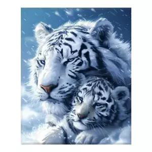 [아트박스]/하비스스퀘어 명화풍경 백호 가족 보석십자수 캔버스 40x50cm