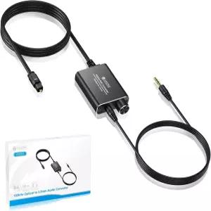 eSynic Optical to 3.5mm /Aux 어댑터 7피트 길이 192KHz 디지털-아날로그 변환기-금속 쉘 HDTV /Blu-Ray