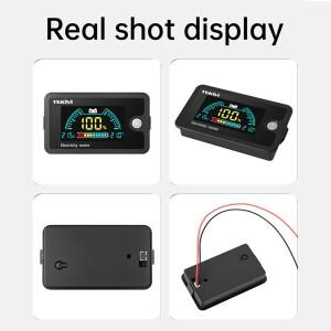 DC 8-100V LCD 디지털 볼트미터 삼원계/리튬 인산철/납산 배터리 용량 표시기 온도 알람 기능 포함