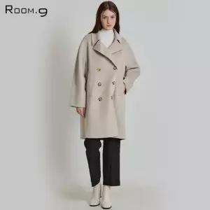 르오트 테일러드카라 캐시미어소재 더블버튼 울코트