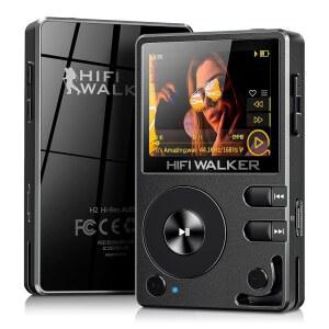 HIFI WALKER H2-128GB MP3 플레이어 블루투스 5.2 고해상도 음악 플랙 디지털 DSD 무손실 오디오 휴대용 DAP 플레이어, 양방향 블루투스, 512GB SD 카드+확장 메모리