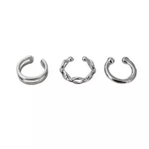 미니멀 사이즈 이어커프형 레이어드 귀찌 3종세트 귀찌세트 링귀걸이 피어싱귀찌