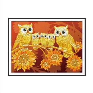 부엉이 도안 보석십자수 취미 키트 비즈 공예 자수