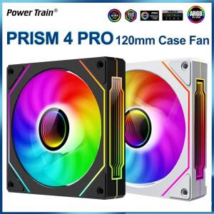 파워 트레인 PRISM 4 PRO 컴퓨터 섀시 팬 120mm ARGB 저소음 CPU 쿨링 팬 12V 4핀 PWM 대풍량 케이스 쿨러