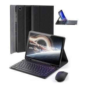A9+ 갤럭시 홀더가 케이스, / - 있는 웨이크(블랙) 슬림 2023 마우스 슬립 플러스 탭 키보드, 11인치 및 /2025 A11+ 자석 삼성 S펜 자동 탈착식