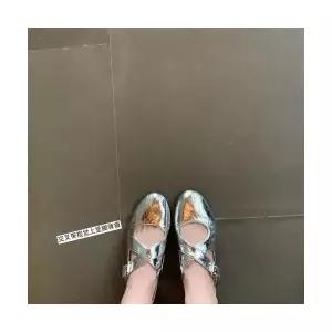 여자신발 힐펌프스 스트랩힐 양가죽 끈 실버 메리제인 펌프스 단화 진피 발레 슈즈 원템5