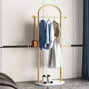 라운드 행거 인테리어 45cm 진열대 대리석 선반 코너형 골드+화이트 옷가게 소형 대리석