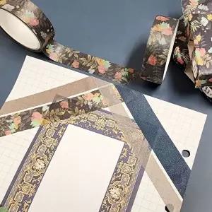 고품질 다이어리꾸미기 수채화 마스킹 테이프 인디고플로럴 다이어리데코 다이어리꾸미기 WFIPFID