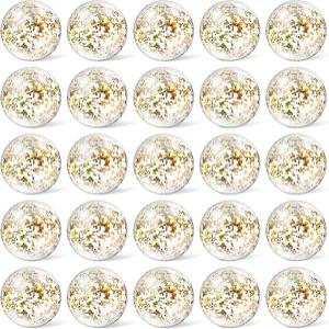 헝다오 25개 풍선 글리터 비치 볼 8인치 미니 투명 부유 색종이 공 용 대량 수영장 테마 파티 장난감