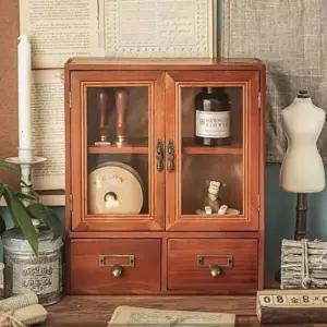 앤틱 우드 쇼케이스 HND 수납장 미니 찻장