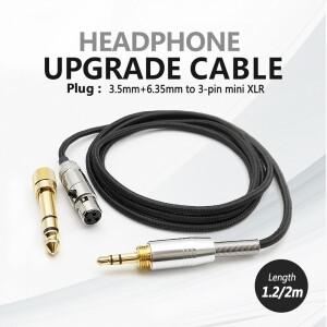 미니 소형 XLR 3핀 ~ 3.5mm/6.35mm 고순도 5N OFC 헤드폰 밸런스드 어댑터 오디오 케이블 AKG호환-K240 K14
