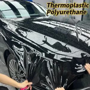 젖은 설치 7.5mil 피아노 블랙 PPF TPU 열 자동차 페인트 보호 필름 범퍼 후드에 안티 스크래치 DIY 장식 p