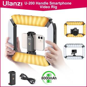 Ulanzi U200 충전식 스마트폰 비디오 조작 수직 촬영 LED 링 라이트 DSLR 핸들 Vlog 그립