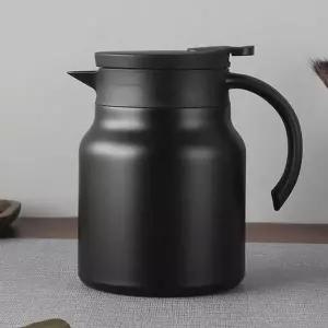 (무광블랙) 원터치 이중 진공 보온 보냉 주전자 900ml 보냉포트