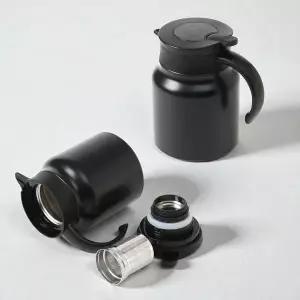 (블랙) 온도표시 이중 진공 보온 보냉 주전자 900ml 보냉포트