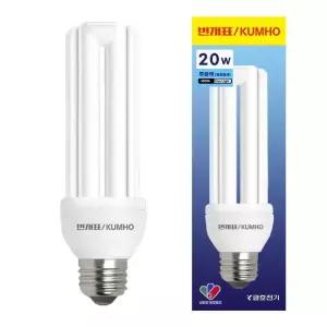 번개표 삼파장 형광램프 20W 안정기 내장형 전구 다마 형광전등
