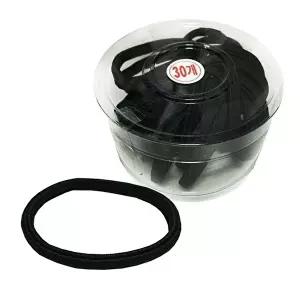 [셀러허브 패션]매듭없는 납작주름 검정고무줄 30P 코사지 헤어밴드