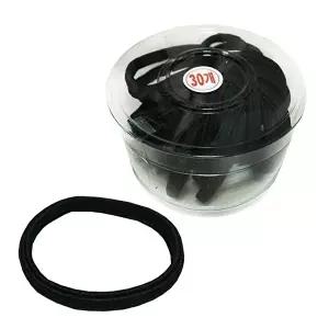 [셀러허브 패션]매듭없는 납작주름 검정고무줄 30P 코사지통 머리끈