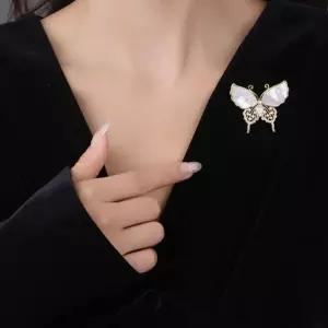 다이아몬드 정장 나비 옷핀 고급 진주핀 브로치 액세서리 핀 정장악세서리