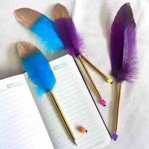 [에이치플러스몰]고급 필기구 선물 깃털 볼펜 우아한 디자인 고급스러운 필기감